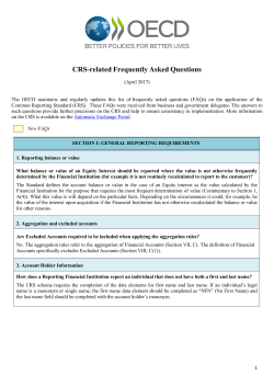 CRS-related Frequently Asked Questions