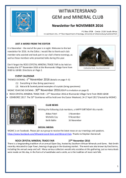 WITWATERSRAND GEM and MINERAL CLUB