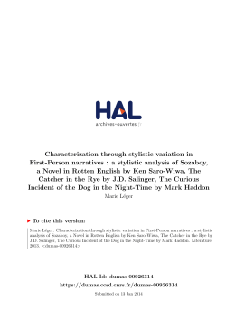 Characterization through stylistic variation in First
