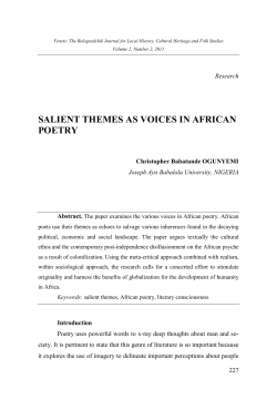Salient Themes as Voices in African Poetry