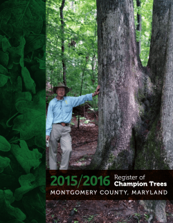 Register of Champion Trees - Montgomery County Maryland