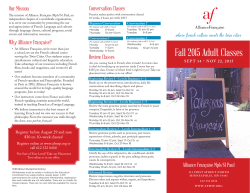 Fall 2015 Adult Classes