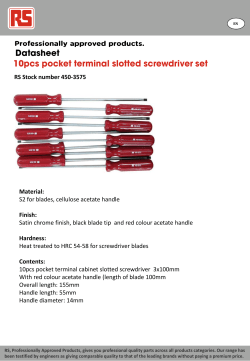 RS Stock number 450-3575 Material