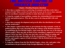 Chapter 3 The British Empire in America 1660-1750