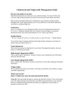 Cholesterol and Triglyceride Management Guide