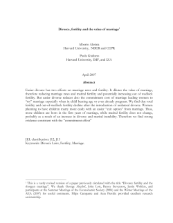 Divorce, Fertility And The Value Of Marriage