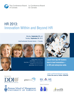 HR 2013: Innovation Within and Beyond HR