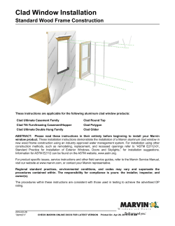 Clad Window Installation, Standard Wood Frame Construction