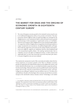 the market for ideas and the origins of economic growth in