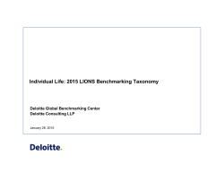 Individual Life: 2015 LIONS Benchmarking Taxonomy