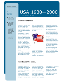 USA:1930&mdash;2000 - Sir Thomas Picton School