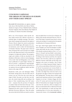 cum signo campanae. the origin of the bells in europe and their