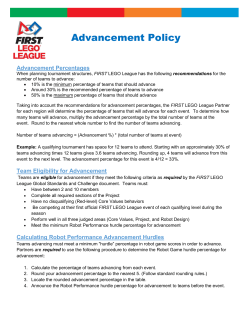 Advancement Policy - firstlegoleague.org