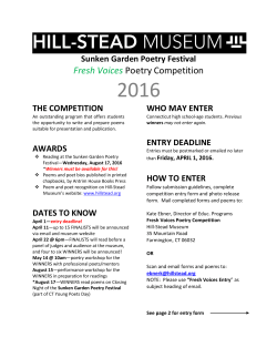 Fresh Voices Poetry Competition Entry Form - Hill