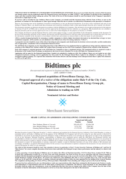 bidtimes - PowerHouse Energy Group plc