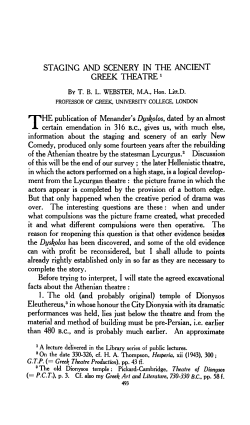 staging and scenery in the ancient greek theatre
