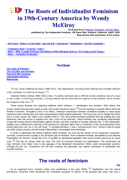 The Roots of Individualist Feminism in 19th