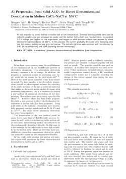 Al Preparation from Solid Al2O3 by Direct Electrochemical