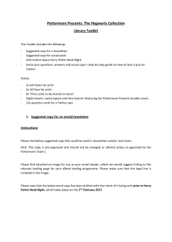 Harry Potter Book Night Toolkit