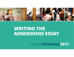 CP17 Writing the Admissions Essay