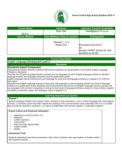 ELD 2 Brian Sell  Periods 1, 3, 6 Room 312