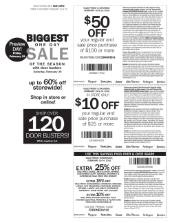 30% Carson`s In Store Coupons
