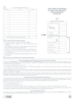 this form is provided to help you balance your checking account