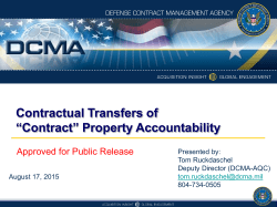 Contractual Transfers of - DoD Procurement Toolbox