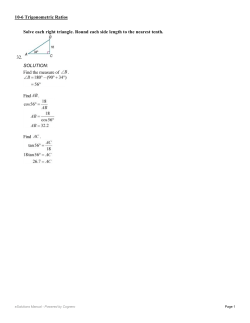 Solve each right triangle. Round each side length to the nearest