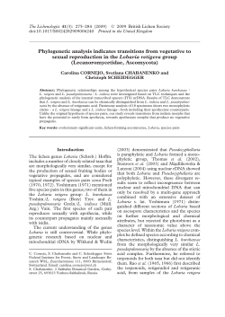 Phylogenetic analysis indicates transitions from vegetative to sexual