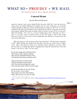 Concord Hymn - What So Proudly We Hail