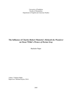 The Influence of Charles Robert Maturin`s Melmoth the Wanderer on