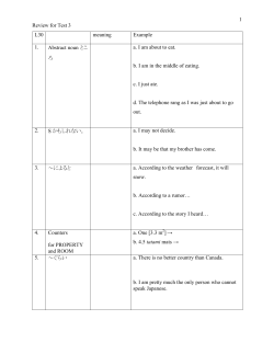 1 Review for Test 3 L30 meaning Example 1. Abstract noun とこ ろ a