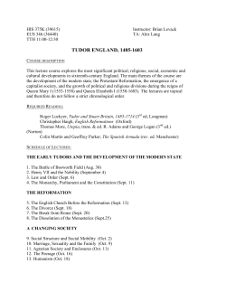 tudor england, 1485-1603 - UT College of Liberal Arts