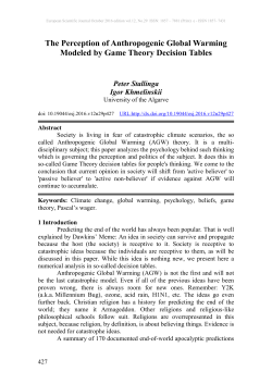 The Perception of Anthropogenic Global Warming Modeled by