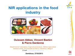 NIR applications in the food industry - CRA-W
