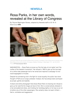 Rosa Parks, in her own words, revealed at the Library of Congress