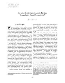 Do Low Contribution Limits Insulate Incumbents from Competition?