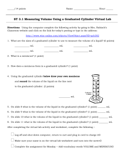ST 3.1 Measuring Volume Using a Graduated Cylinder Virtual Lab