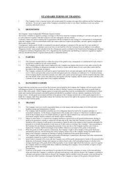 Terms and Conditions - Independant Wholesale Express