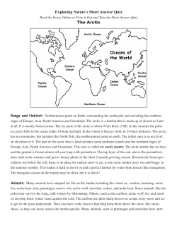 Exploring Nature`s Short Answer Quiz The Arctic