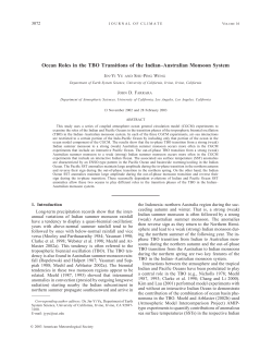 Ocean Roles in the TBO Transitions of the Indian