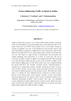 Factors Influencing Traffic Accidents in Jaffna