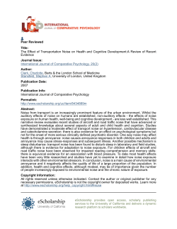 The Effect of Transportation Noise on Health and Cognitive