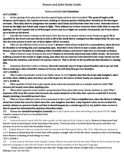 Romeo and Juliet ​Study Guide