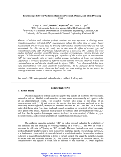 Relationships Between Oxidation-Reduction Potential
