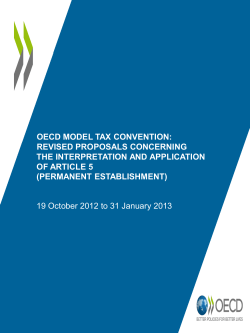 OECD Model Tax Convention: Revised Proposals