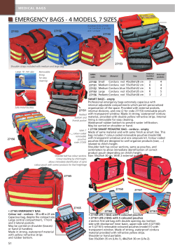 emergency bags - 4 models, 7 sizes