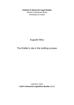 Augustin Mico The Drafter`s role in the drafting process - SAS