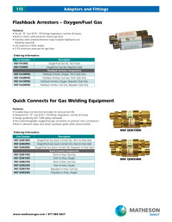 Flashback Arrestors &ndash; Oxygen/Fuel Gas Quick Connects